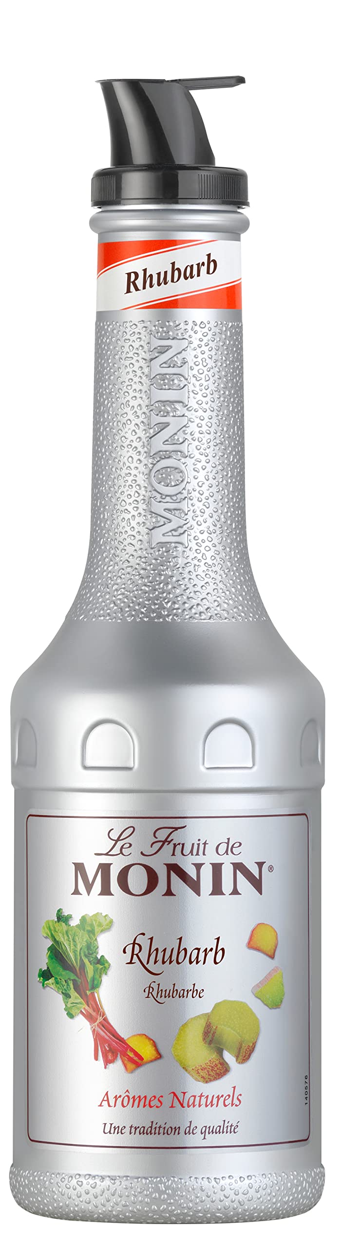 Monin Rhubarb Fruit Mix Puree - 1 Litre | 50.1% Rhubarb | Vegan & Kosher