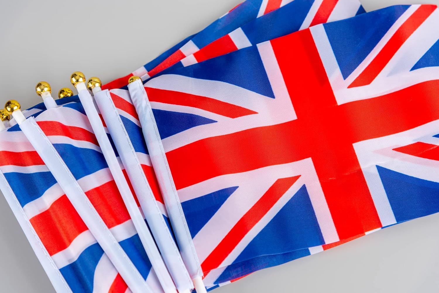 SHATCHI 6pcs Union Jack Hand Flags - 100% Polyester Waving Flags for Royal Events & Parties 5