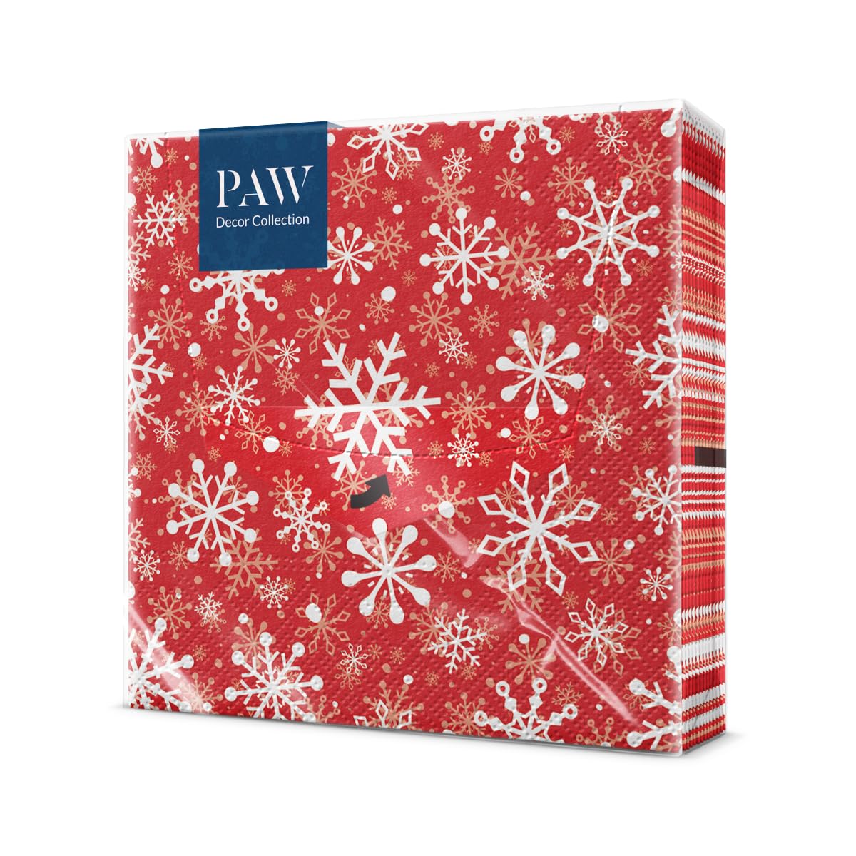 PAW Decor Collection 3-Ply Napkins - Christmas Snowflakes Design | 33 x 33 cm | 20 Pcs