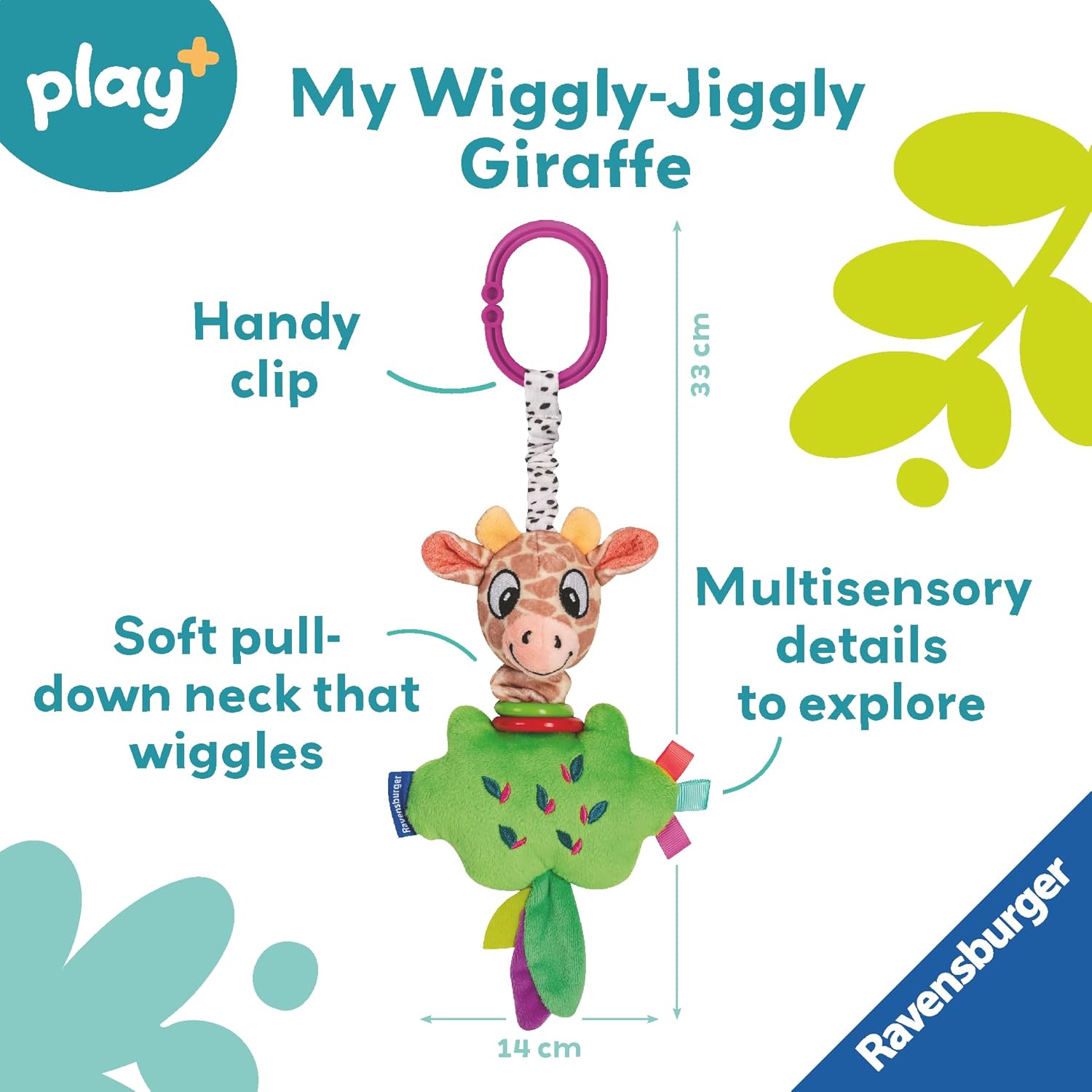 Ravensburger Play+ Cuddle & Play Giraffe - Plush Baby Toy for 0+ Months