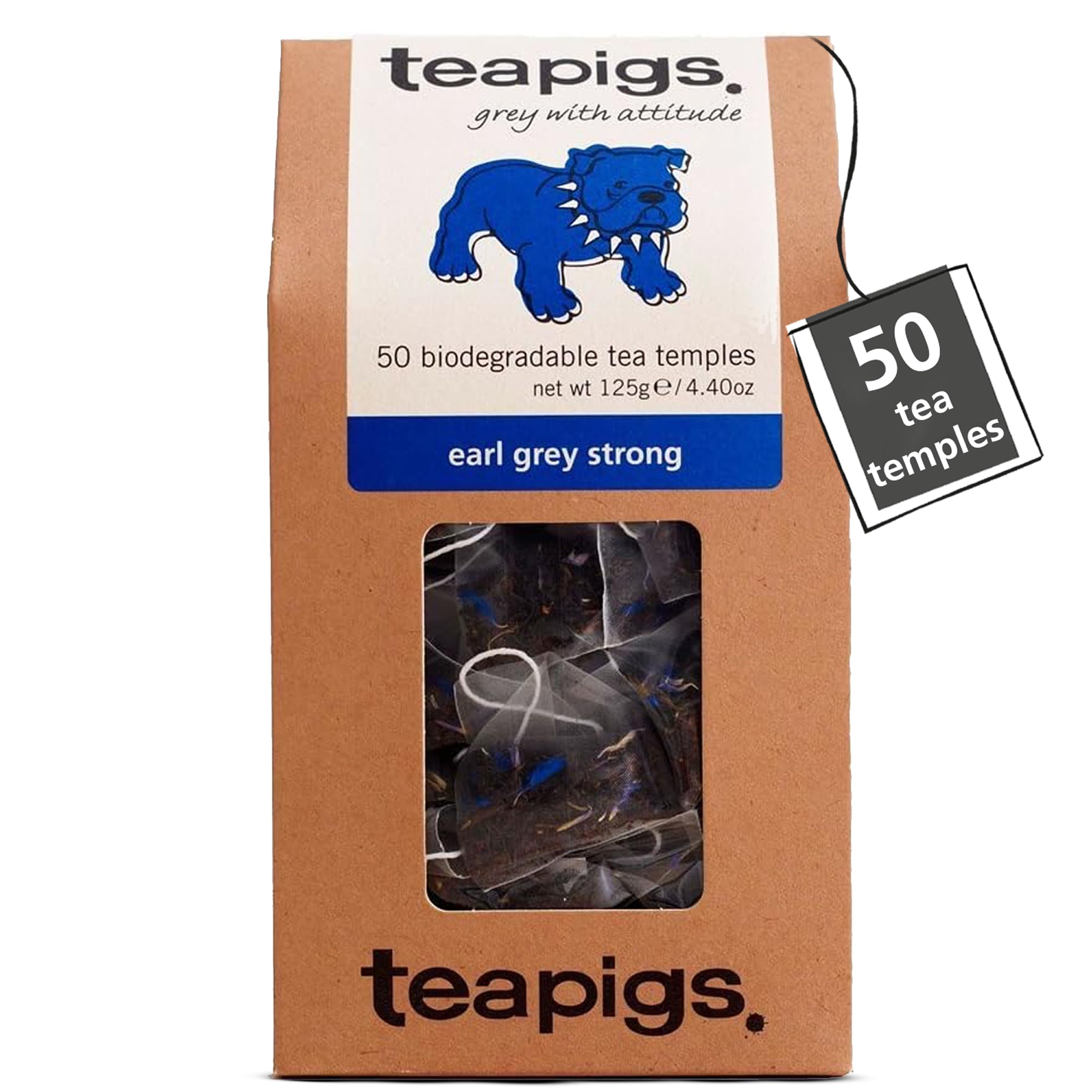teapigs Earl Grey Strong Tea Bags - 50 Count, 180g | Robust Black Tea with Bergamot