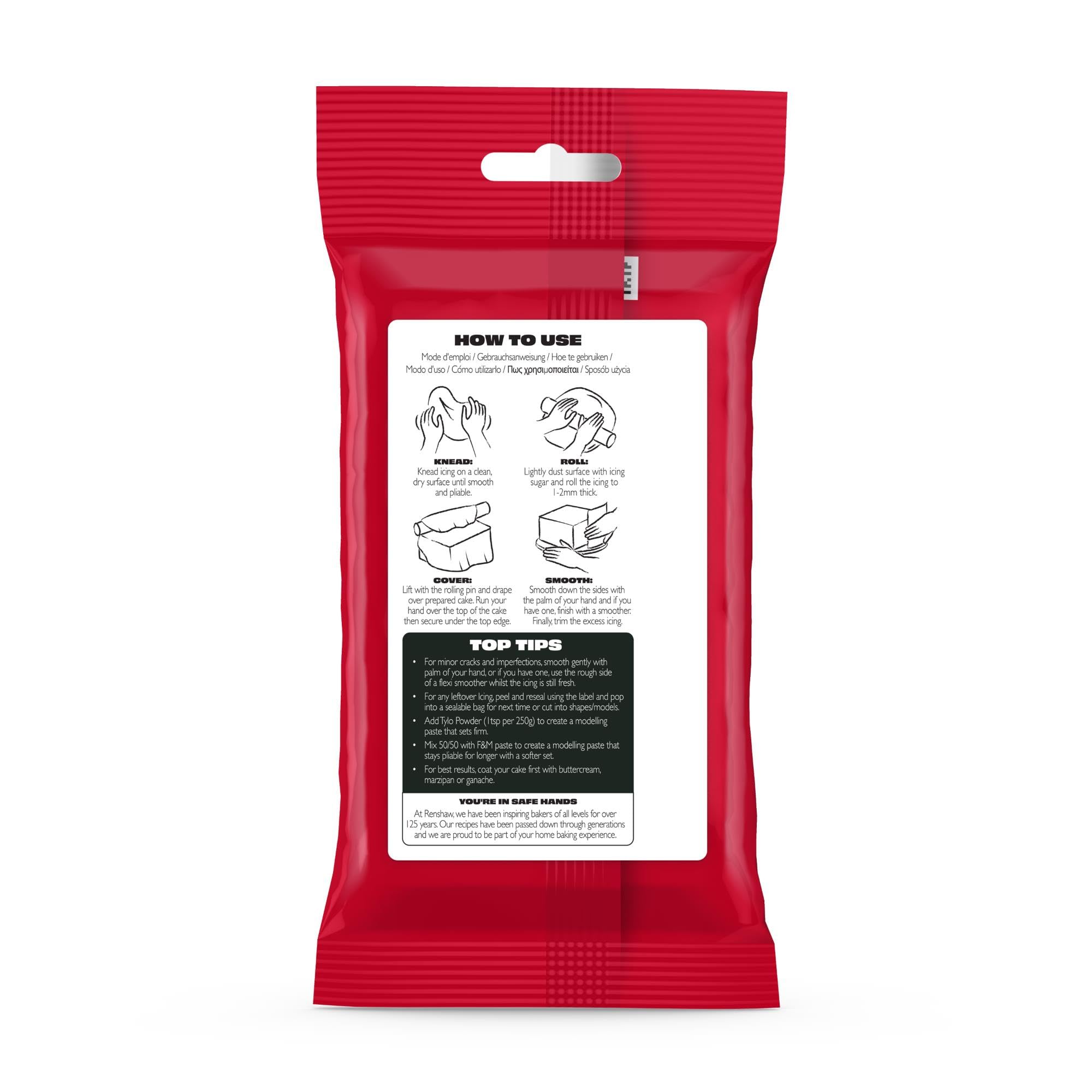 Renshaw Black Extra Stretch Smooth & Thin Fondant Icing, 250g - Ready to Roll Cake Decorating Icing 4