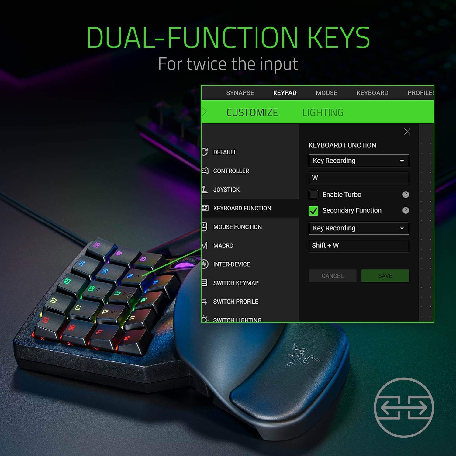 Razer Tartarus Pro Gaming Keypad - 32 Programmable Keys with Analog Optical Switches 4