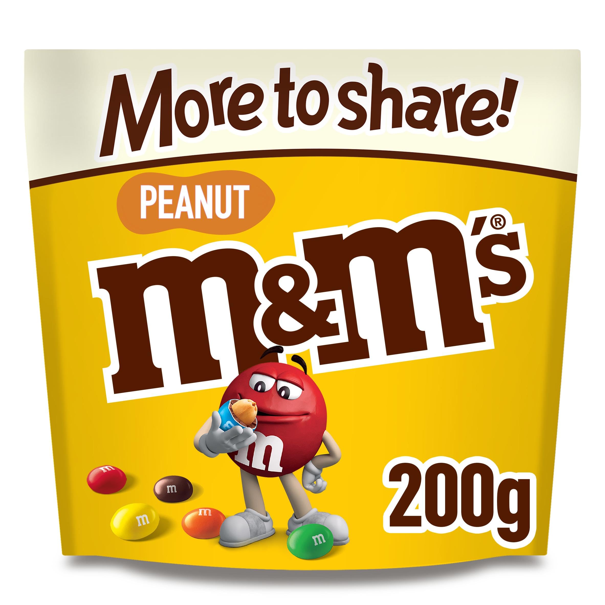 M&M's Peanut Chocolate Sharing Pouch Bag | Milk Chocolate & Roasted Peanut | 200g
