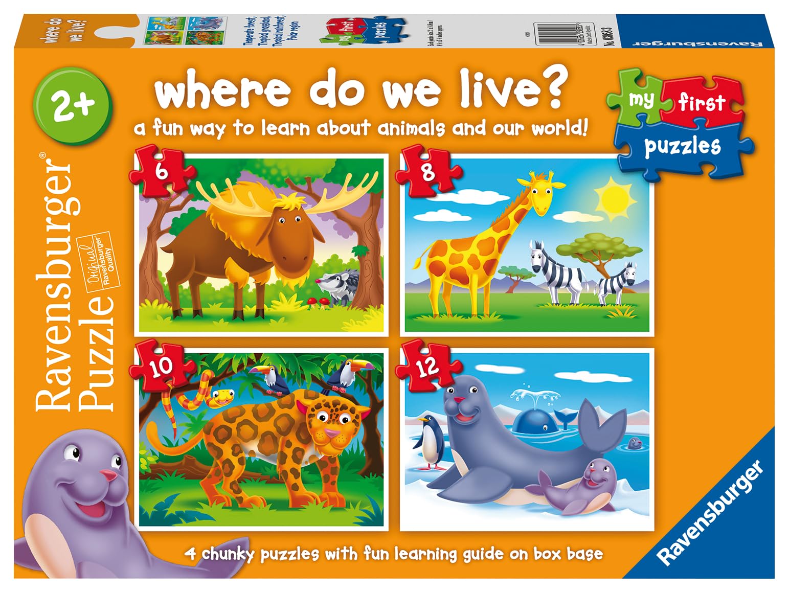 Ravensburger Where Do We Live My First Jigsaw Puzzles for Kids 2 Years Up - 2, 3, 4 & 5 Pieces
