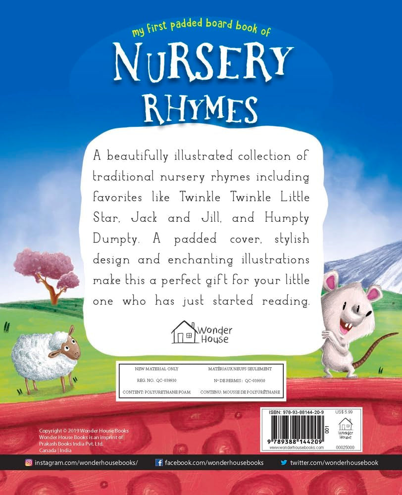 Wonder House My First Padded Board Book of Nursery Rhymes | First Edition | English