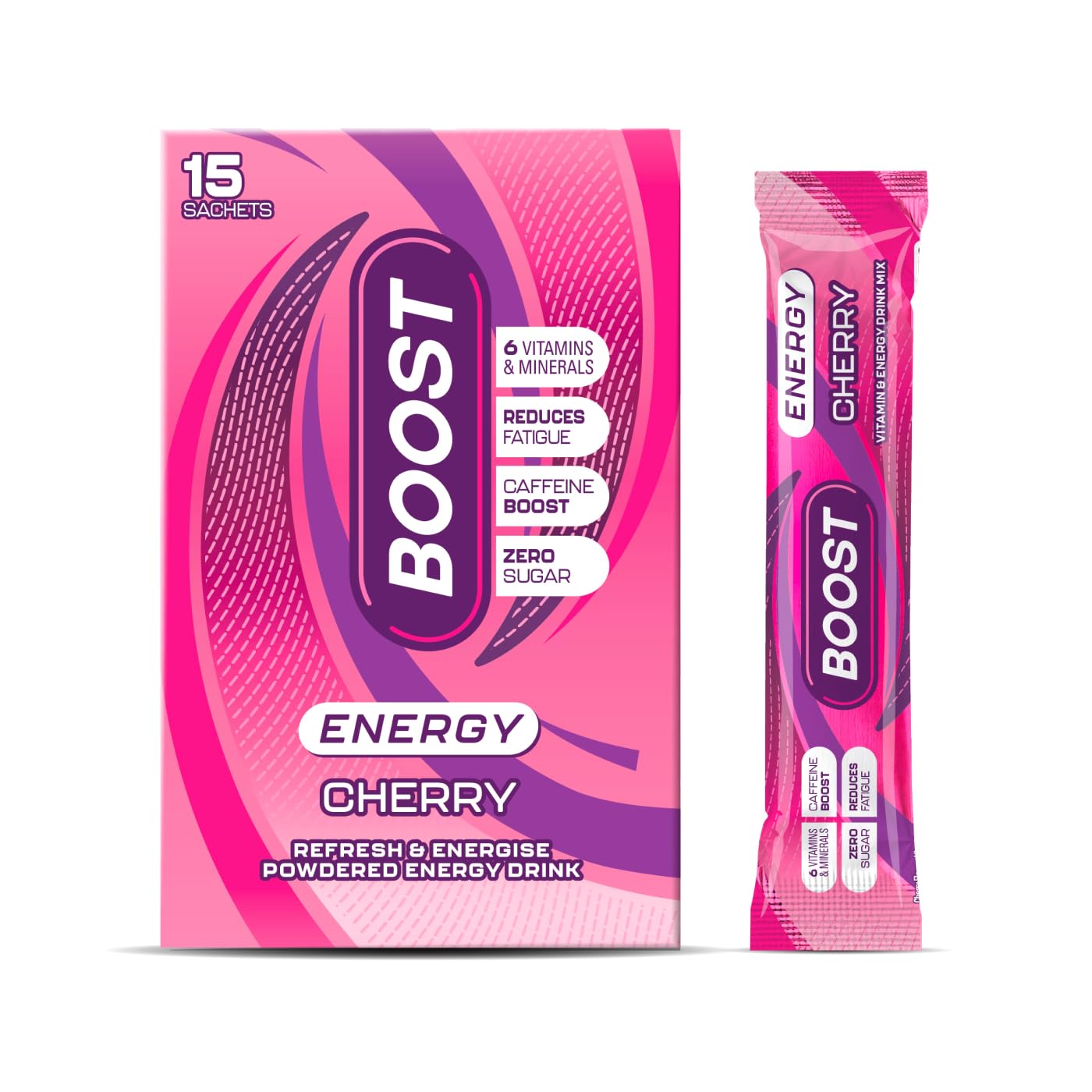 Boost Energy and Hydration Powder - Cherry Flavour | Zero Sugar | 15x Sachets 1