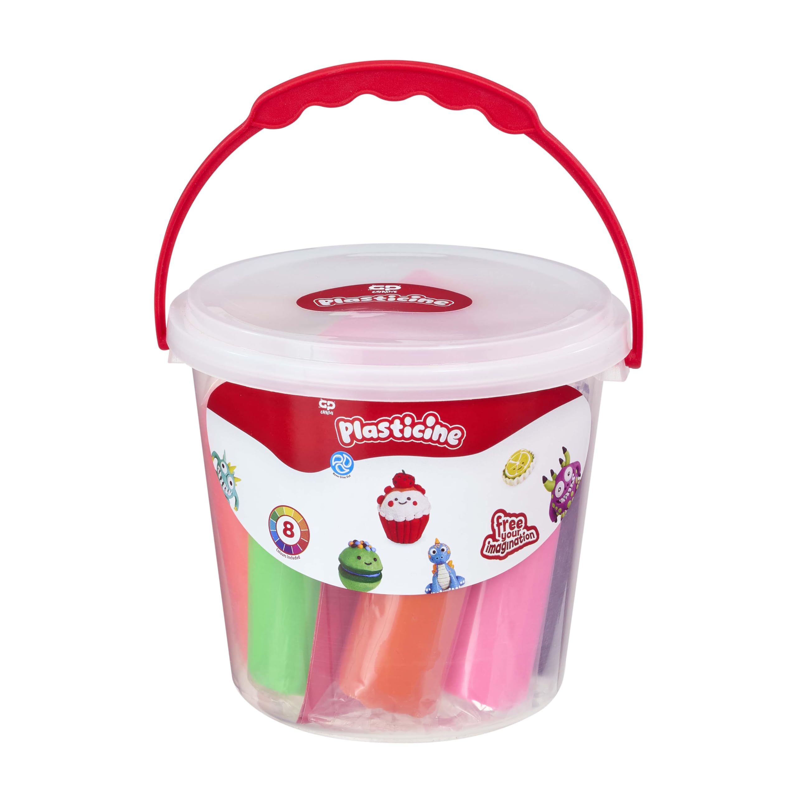 Plasticine The Original Modelling Clay Bucket Set - 8 Sticks, Non-Drying | Ages 3+ 1
