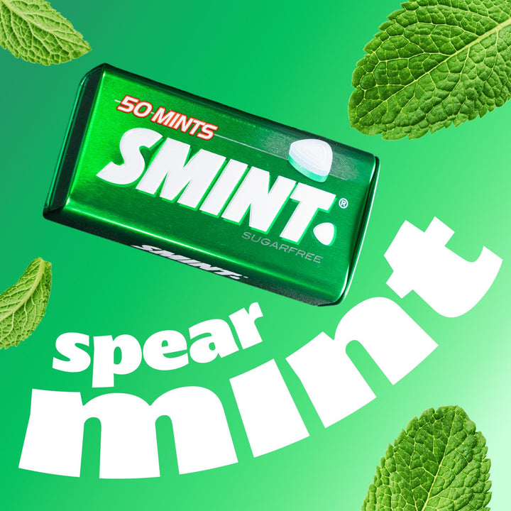Smint - Spearmint XXL Sugar-Free Mints (Pack of 12 Tins)