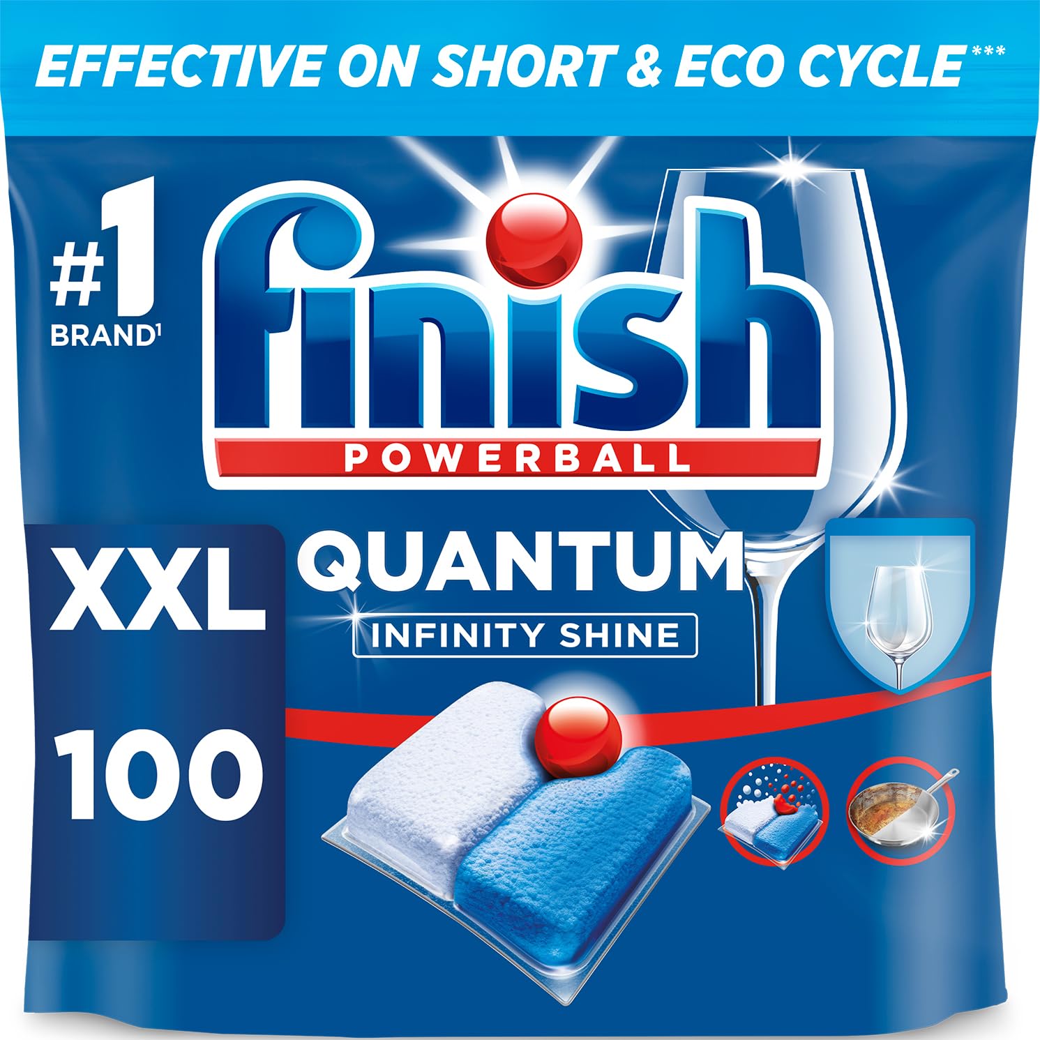 Finish Quantum Infinity Shine Dishwasher Detergent Tablets - Fresh Scent | 100 Count