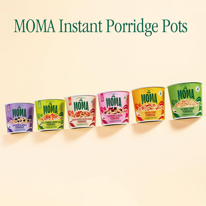 MOMA Instant Porridge Pots Cranberry & Raisin - 70g - Gluten Free, High Fibre, Source of Protein, Rich in Vitamin B6