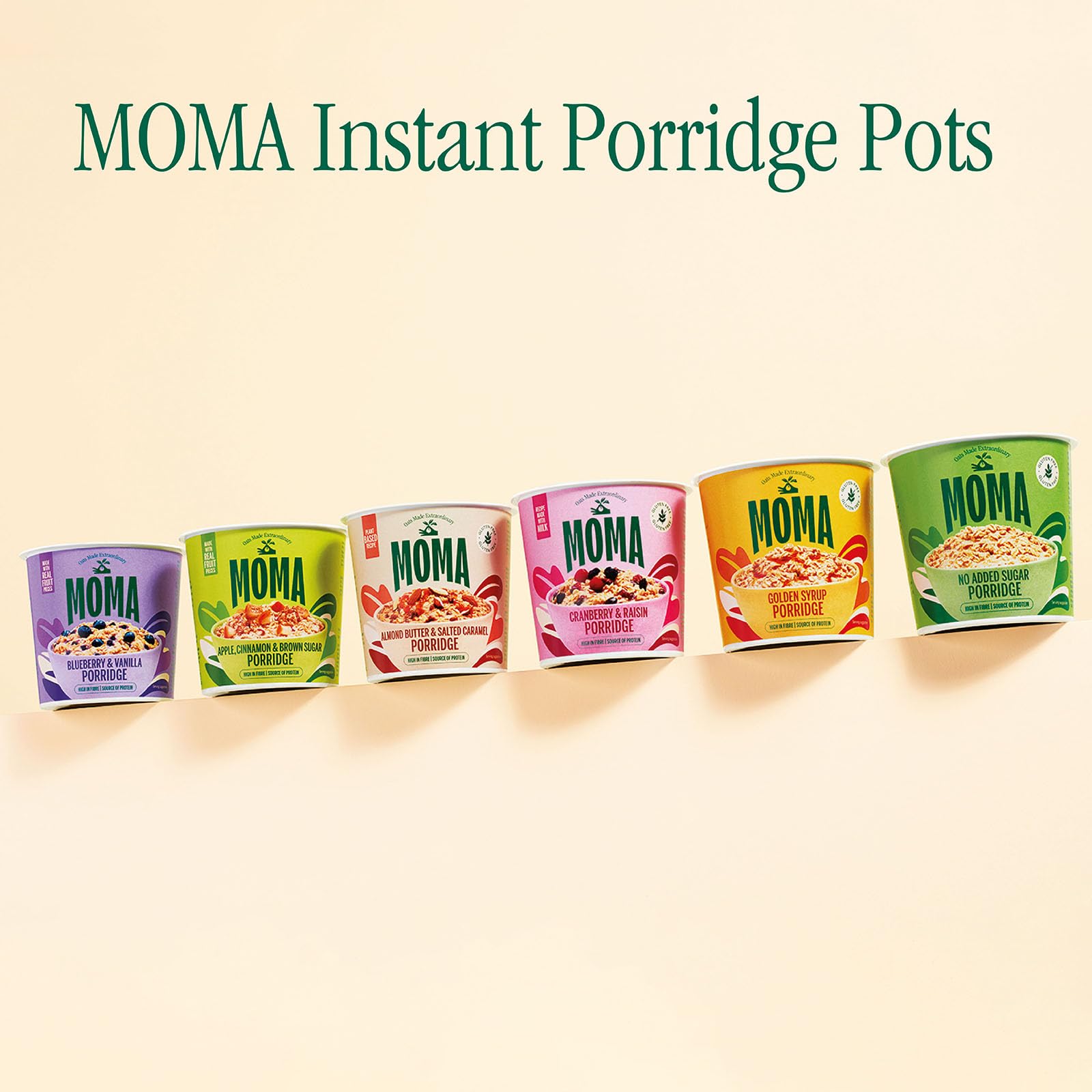 MOMA Almond Butter & Salted Caramel Instant Porridge Pot - 55g - Gluten Free, Dairy Free, Vegan Oat Breakfast 5