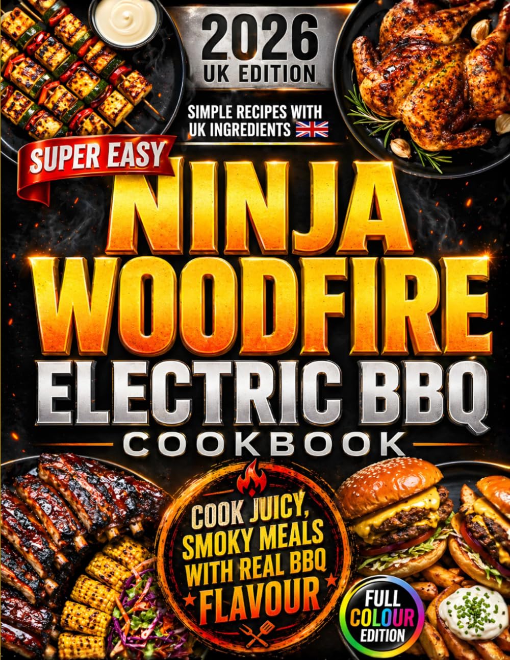 Super Easy Ninja Woodfire Electric BBQ Cookbook by Ben Ashford | Paperback Recipe Guide