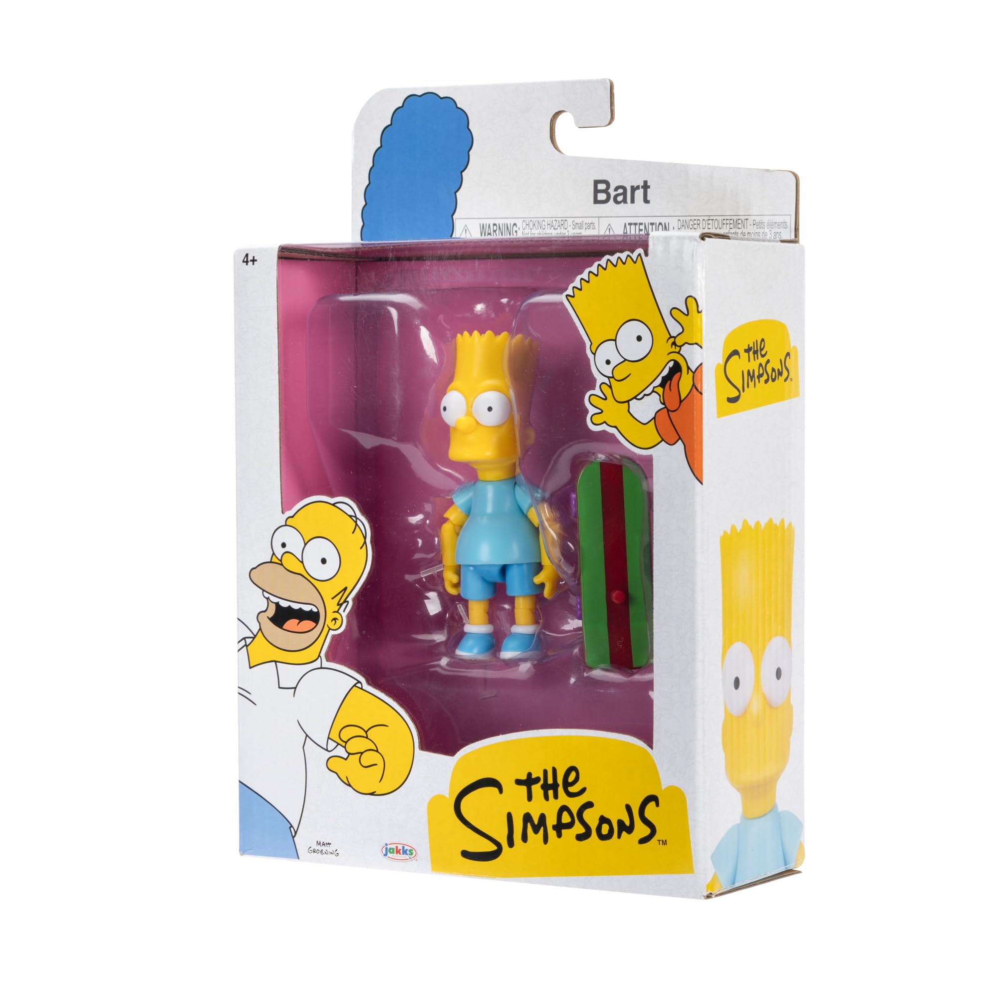 Jakks Pacific The Simpsons Bart Simpson Action Figure - 3.75 Inch Poseable Figure with Skateboard 5