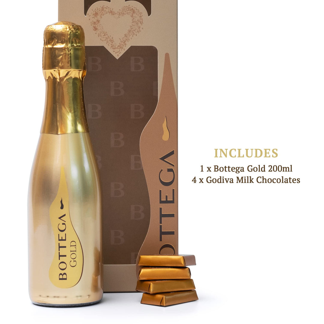 Bottega Gold & Godiva Prosecco Gift Set (200ml + 4x Chocolates)