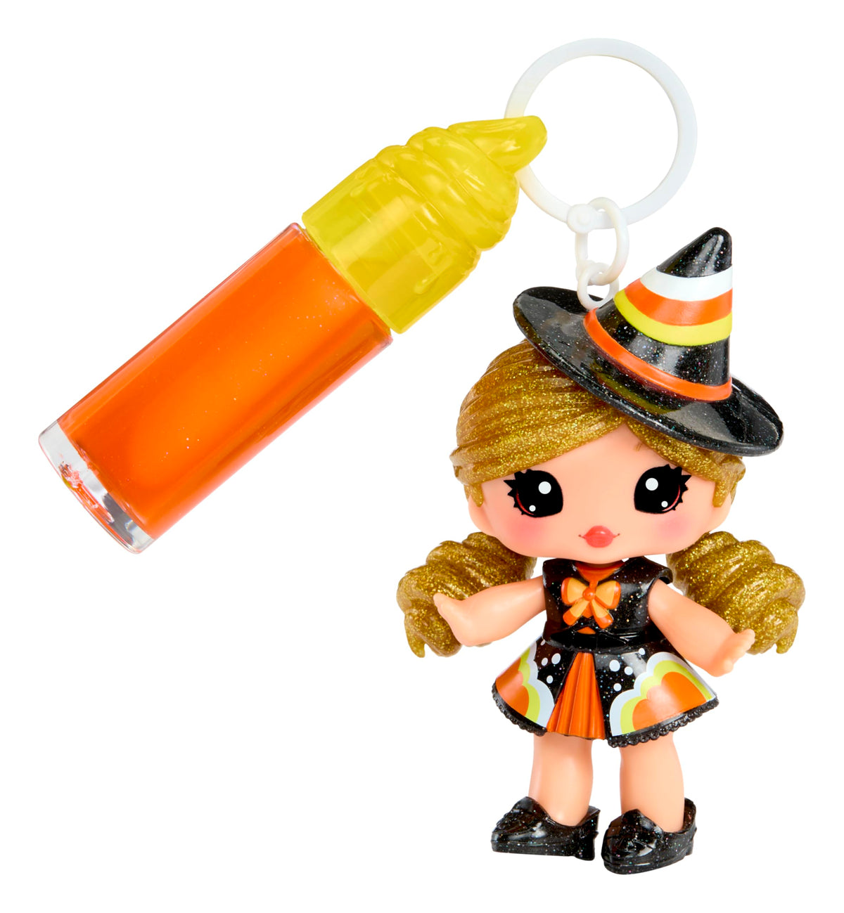 Yummiland Cassie Treats Halloween Doll - Includes 10cm Doll, DIY Lip Gloss Kit, Keychain Attachment | Ages 4+