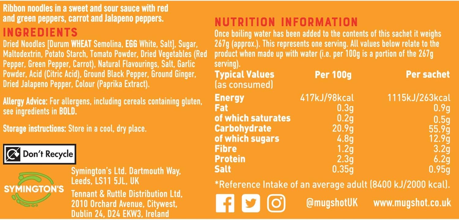 Mug Shot - Spicy Sweet and Sour Noodles (67 g, Pack of 10) 5
