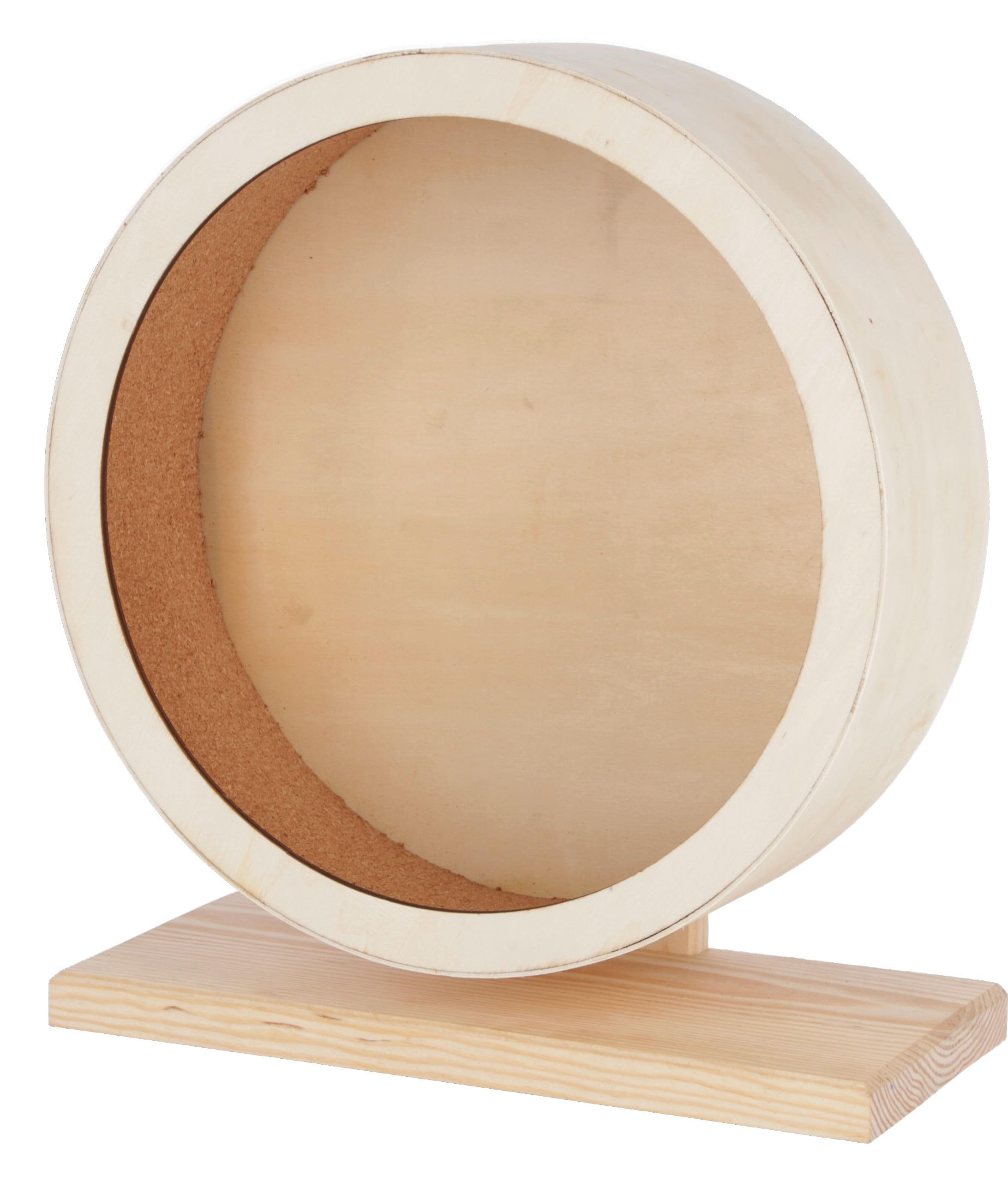 Kerbl Pet Wood Hamster Wheel - Ø 29cm Natural Exercise with Cork Tread | Stable & Quiet 1