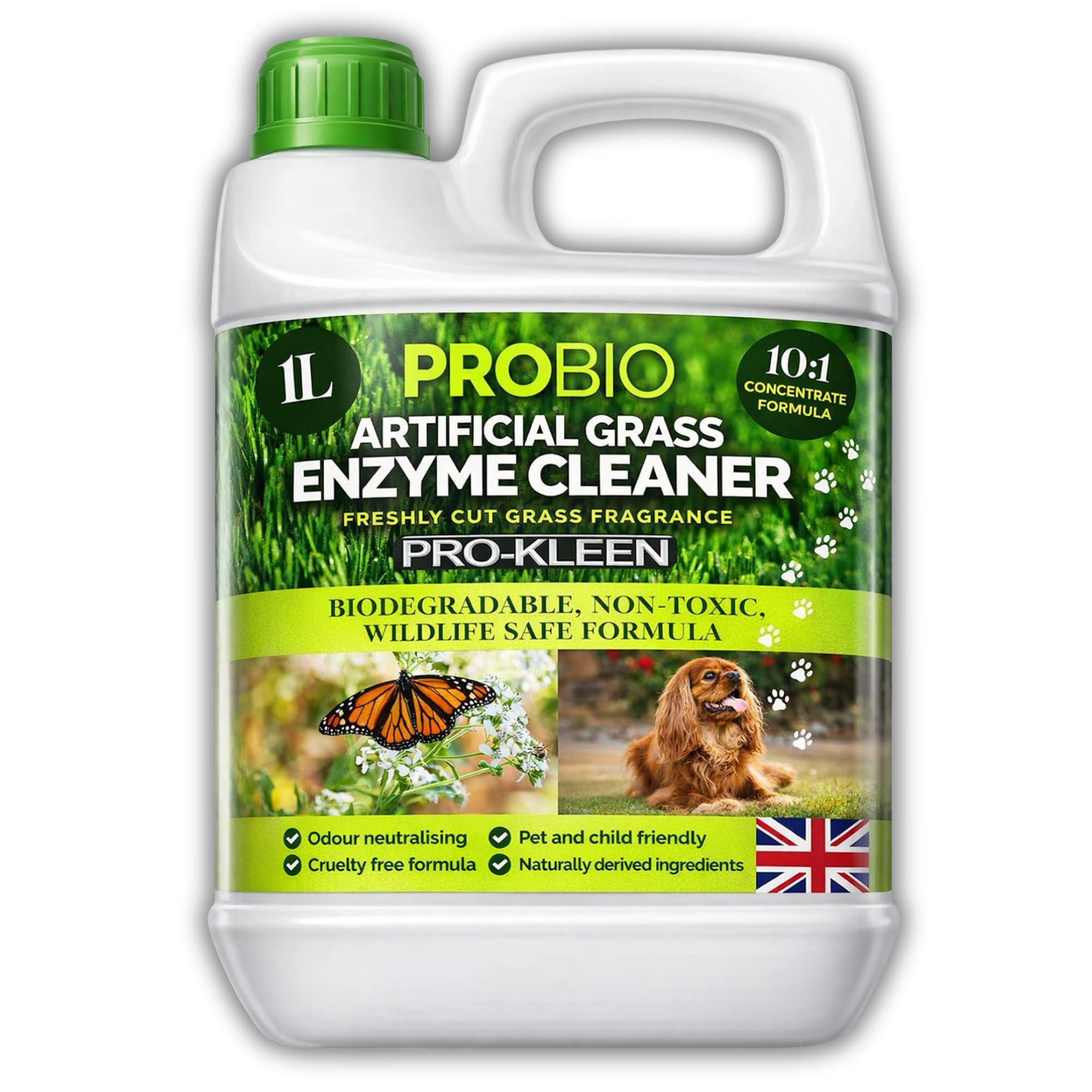 Pro-Kleen Artificial Grass Cleaner Probiotic Deodoriser - 1L | Fresh Cut Grass Scent | Pet & Wildlife Safe