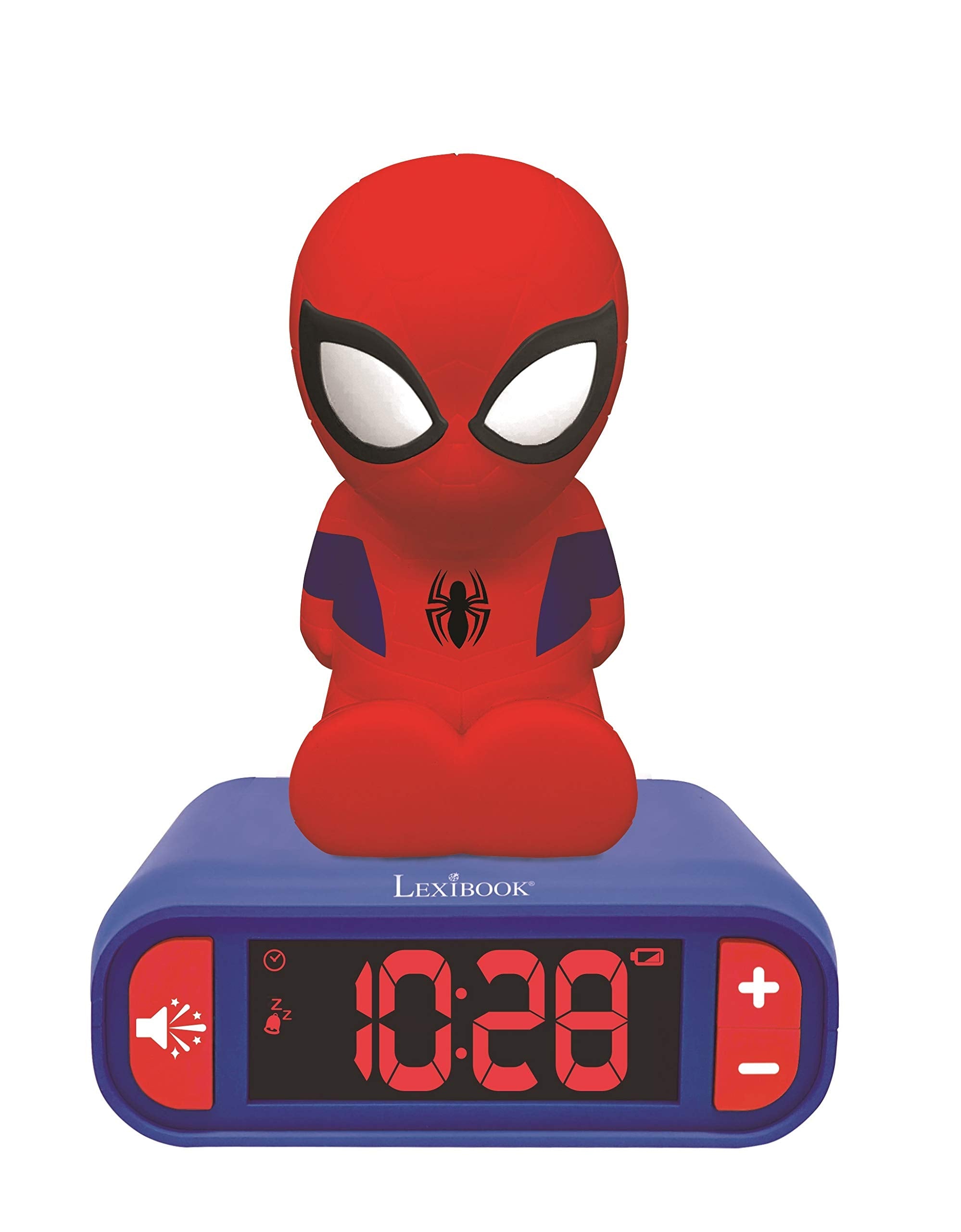 LEXIBOOK Spider-Man Digital Alarm Clock with Light-Up Feature and Sound Effects - Blue 1