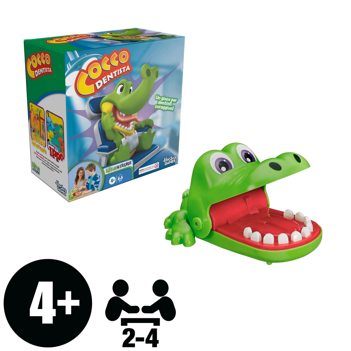 Hasbro Gaming Crocodile Dentist - Game of Skill | Ages 4+ | 2-4 Players
