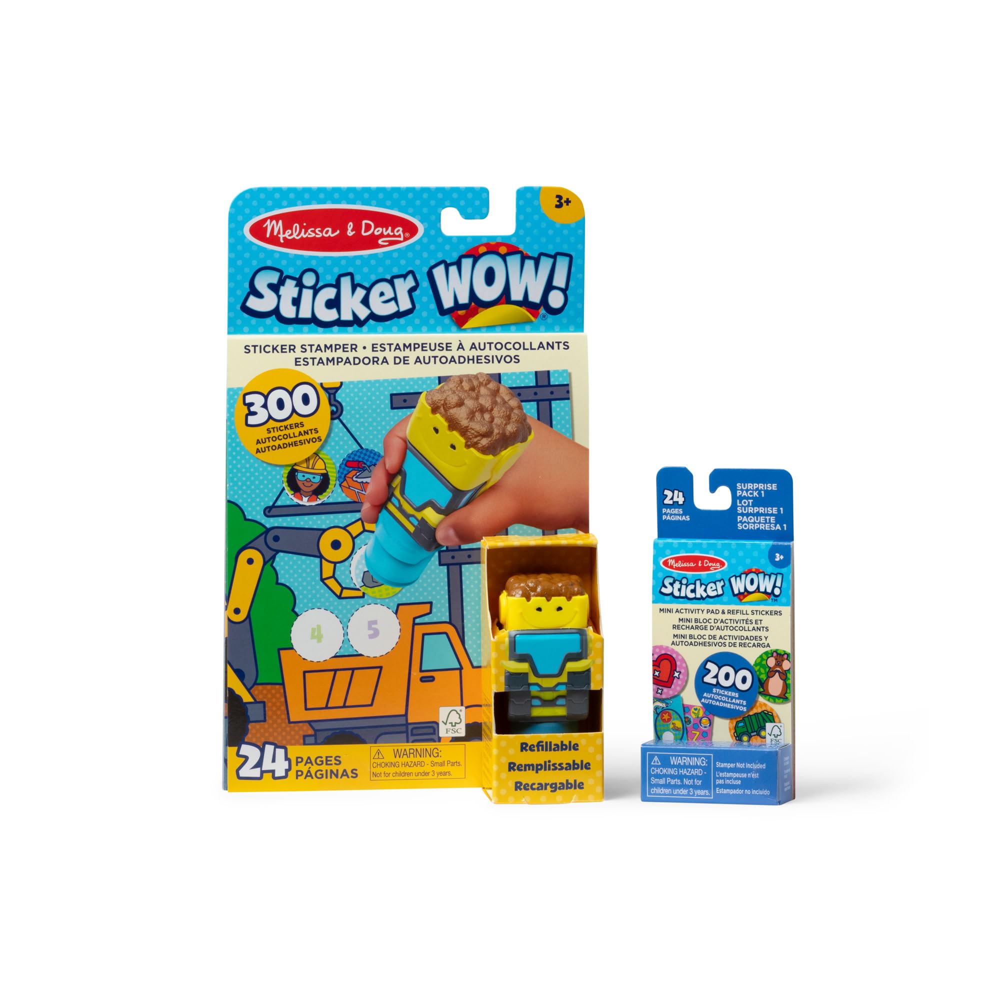 Melissa & Doug Sticker Wow Bulldozer Bundle: Stamper, 500 Stickers, 2 Activity Pads