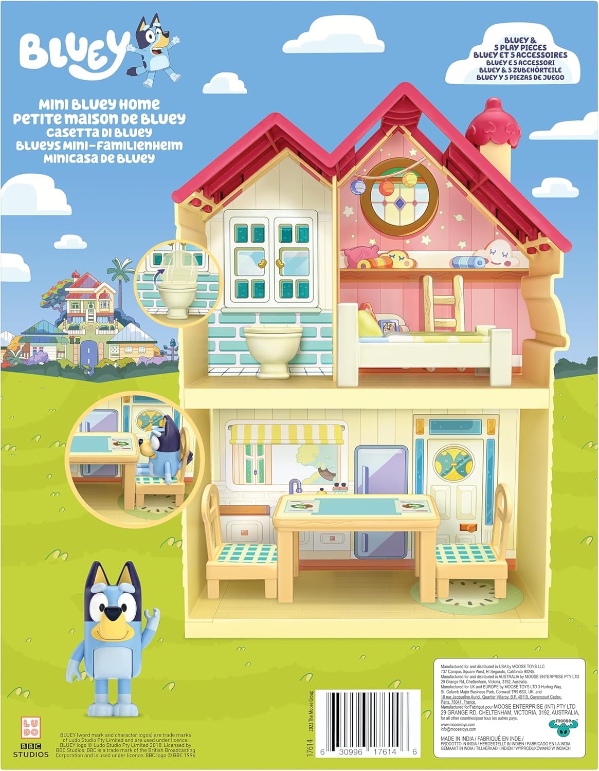 Bluey Mini Home Playset - Compact House with Carry Handle | Includes 2.5' Bluey Figure & 5 Accessories 8