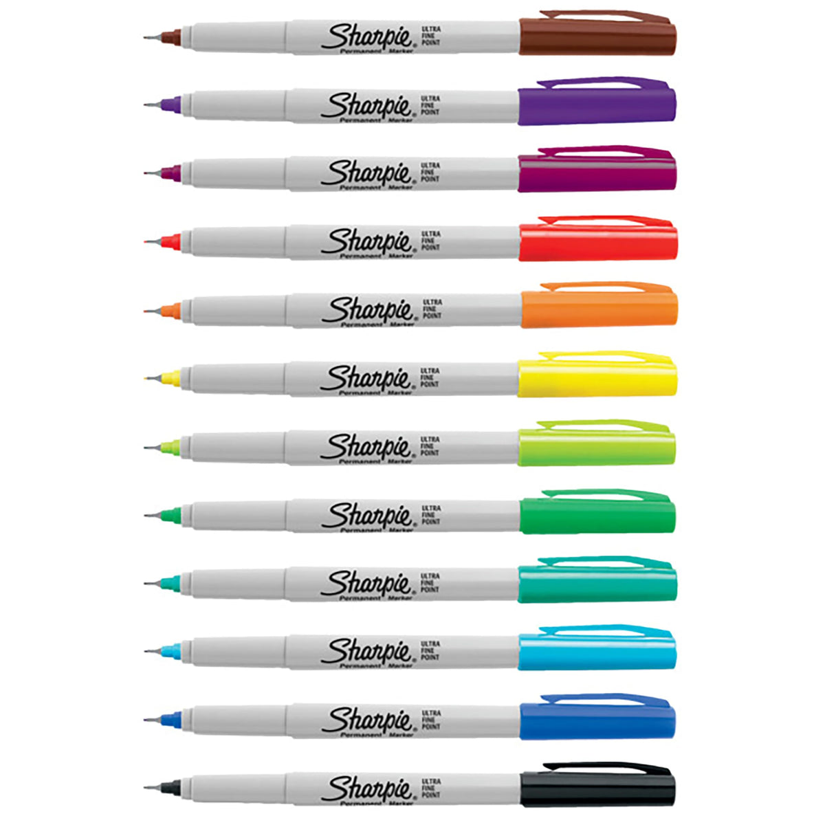 Sharpie Permanent Markers - Ultra-Fine Point, Assorted Colors, 12 Count 2