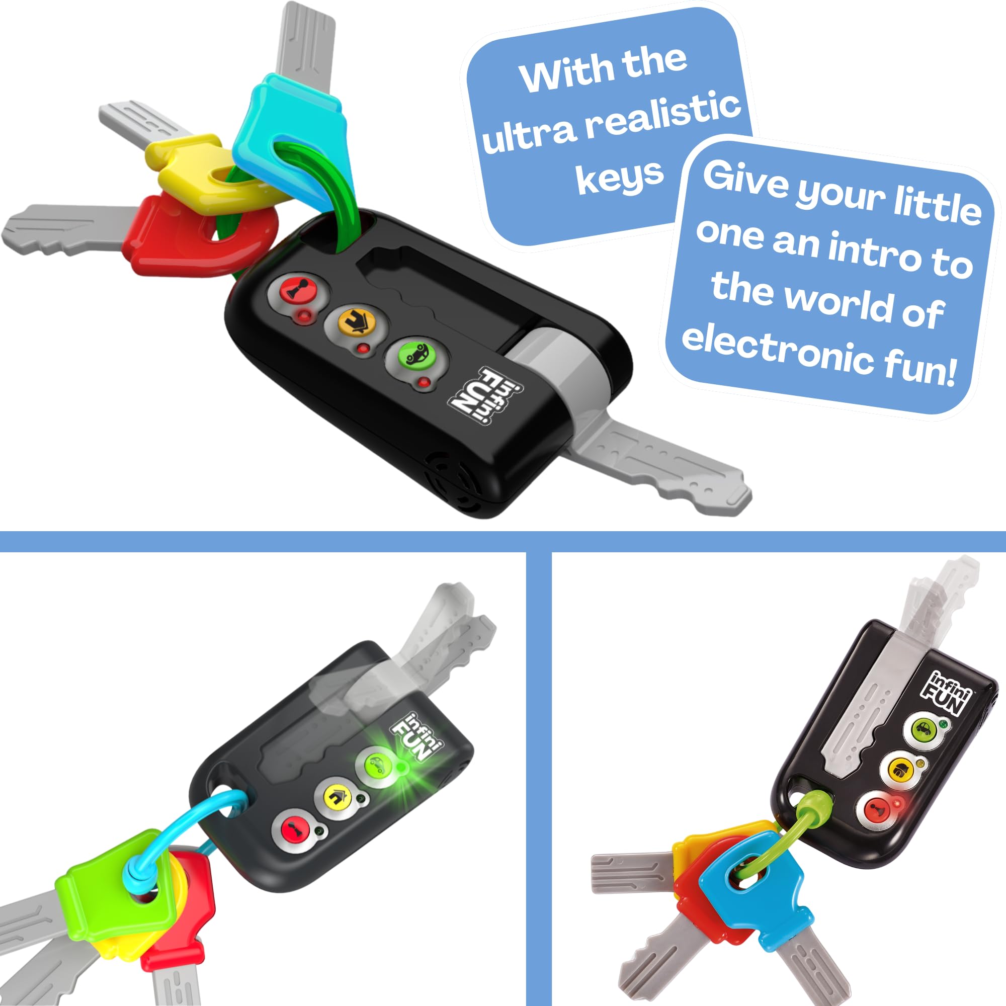 Infini Fun My First Keys Imitation Game - Electronic Toy Car Keys for Kids 18M+ 2