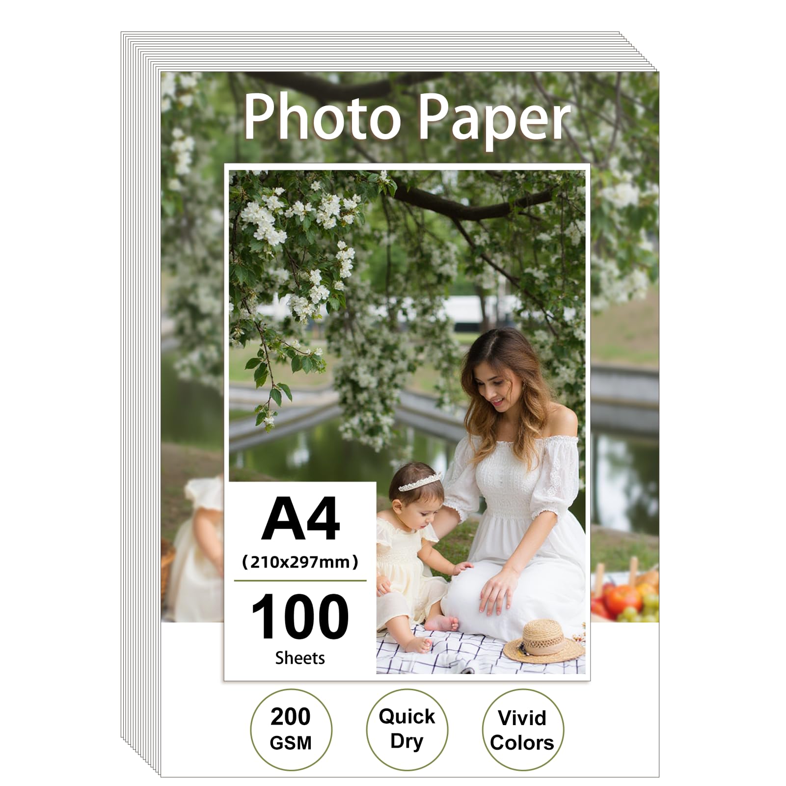Ditwis Photo Paper - 100 Sheets A4 Glossy, 200 GSM Premium Quality for Inkjet Printing