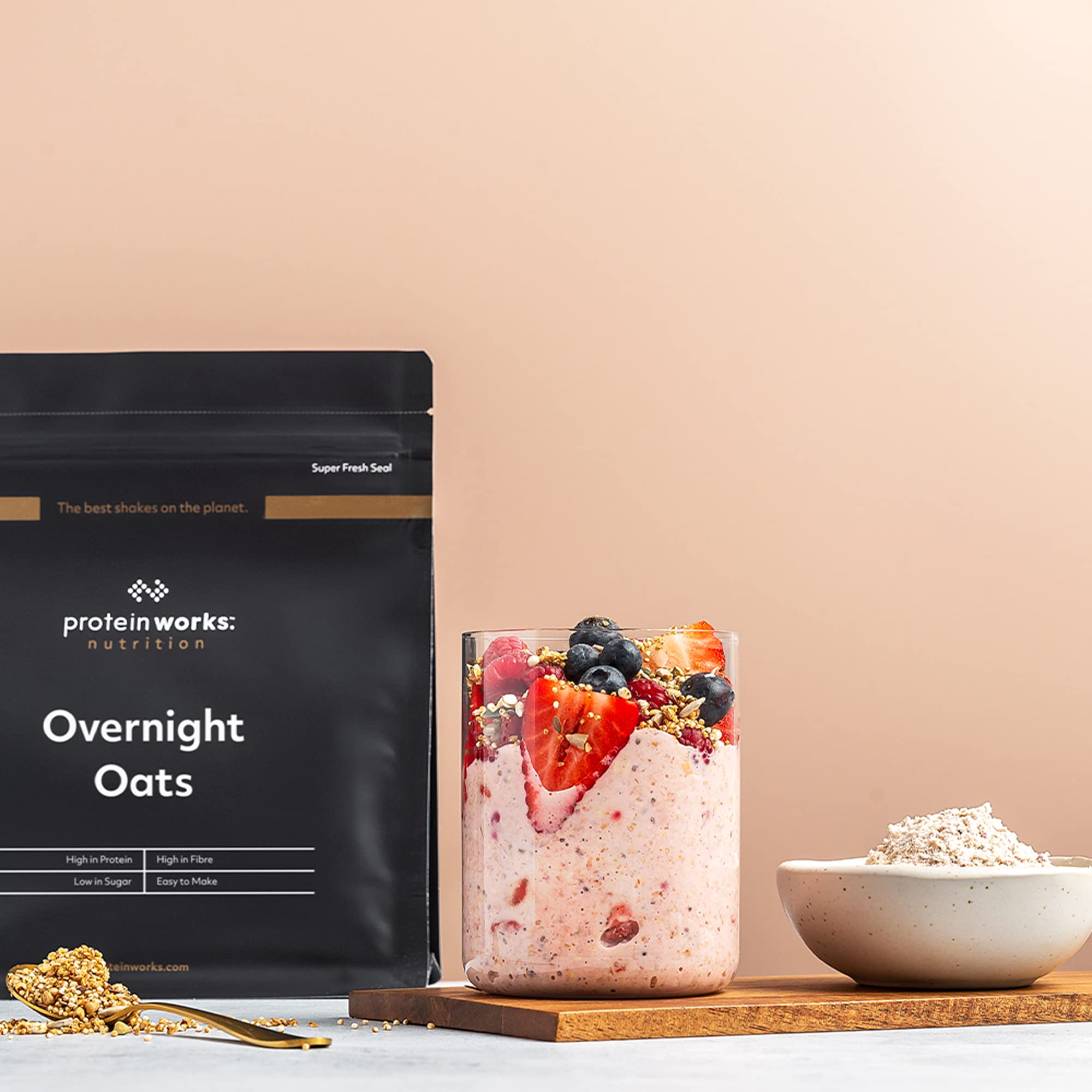 Protein Works Overnight Oats - High Protein Breakfast, Low Sugar, Summer Berries, 1 Kg 5