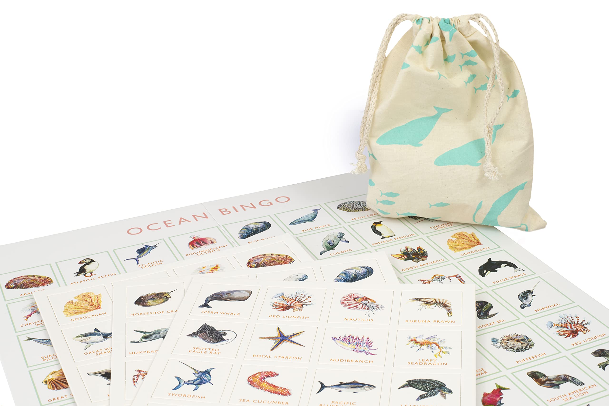 Laurence King Ocean Bingo - 64 Species Game | Ages 4-8 | Cardstock 8