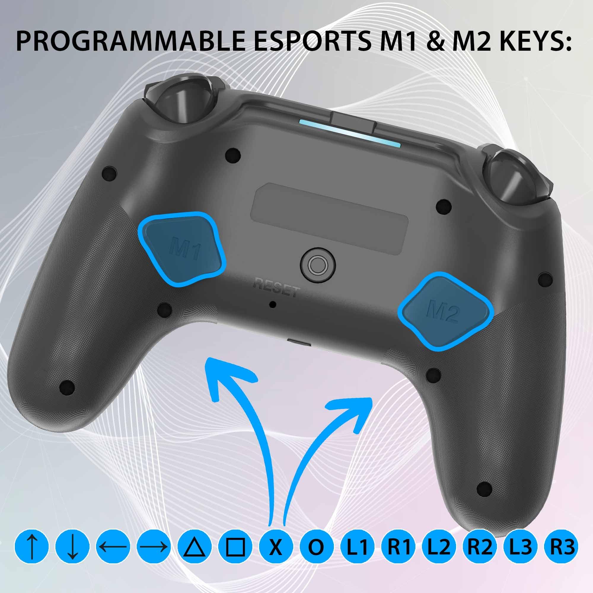 Subsonic SA5716-1 – Wireless Controller for PS5 & PC with Programmable Paddles, RGB LEDs, and Turbo Function 3