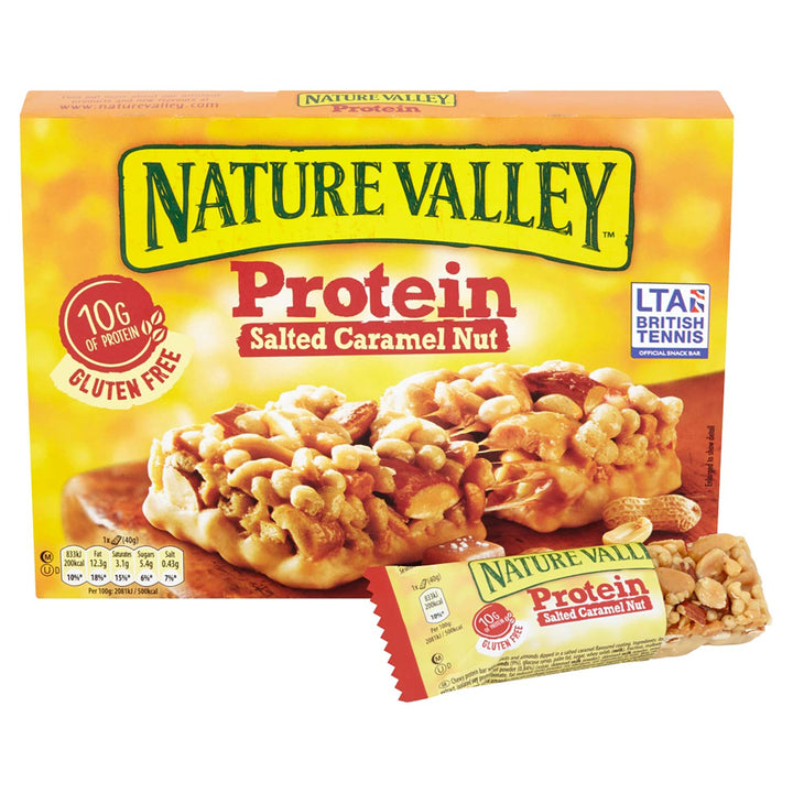 Nature Valley Protein Salted Caramel Nut Gluten Free Cereal Bars 12 x 40g