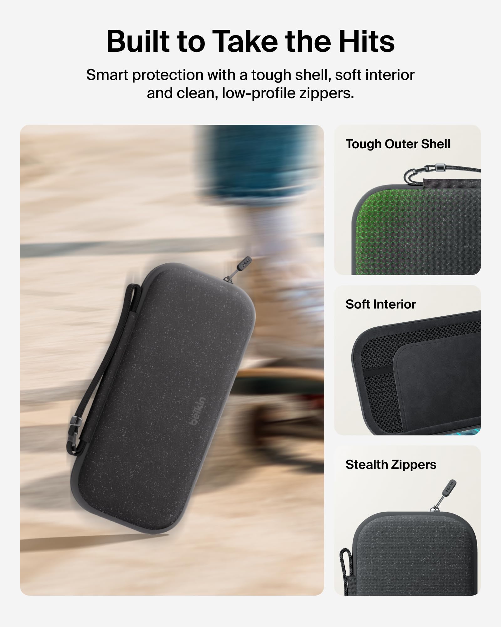 Belkin Nintendo Switch 2 Case with AirTag Holder | Hard Shell Travel Case | Charcoal 6