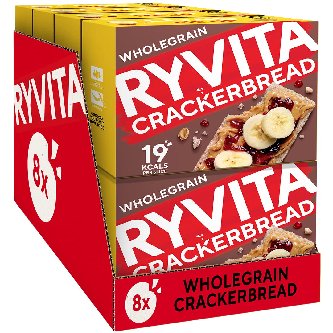 Rywita Wholegrain Crackerbread - High Fibre, Low Fat Snack | 8 x 125g Packs