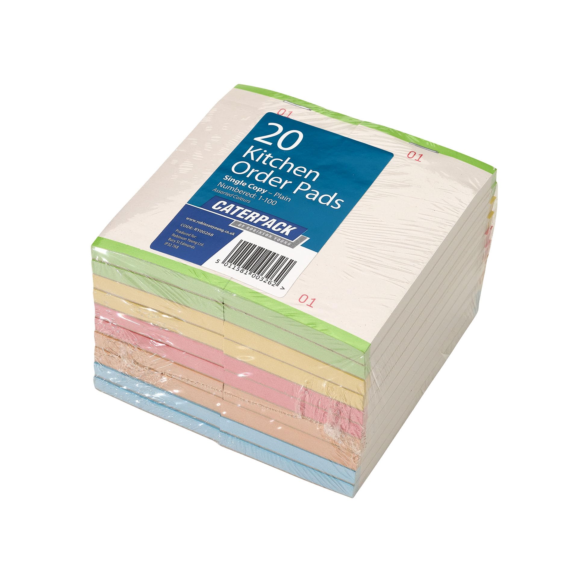 CATERPACK BY ROBINSON YOUNG Kitchen Order Pads - 20 Count Single Copy Pads | 100 Numbered Pages