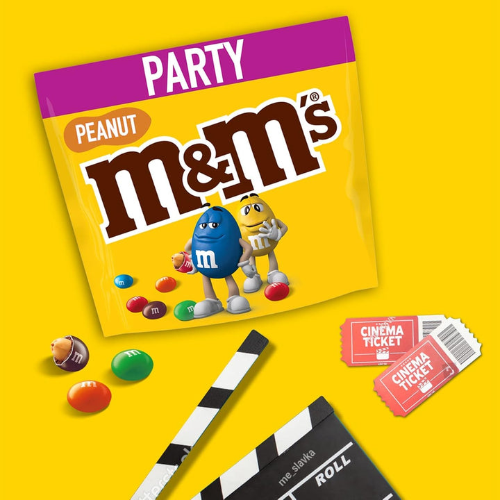 M&M's Peanut Milk Chocolate Party Bulk Bag - 1kg Snack Pack
