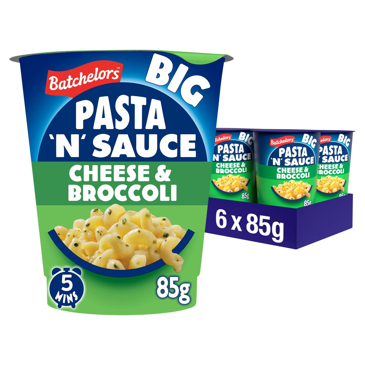 Batchelors Big Pasta & Sauce Cheese & Broccoli - 85 g, Pack of 6
