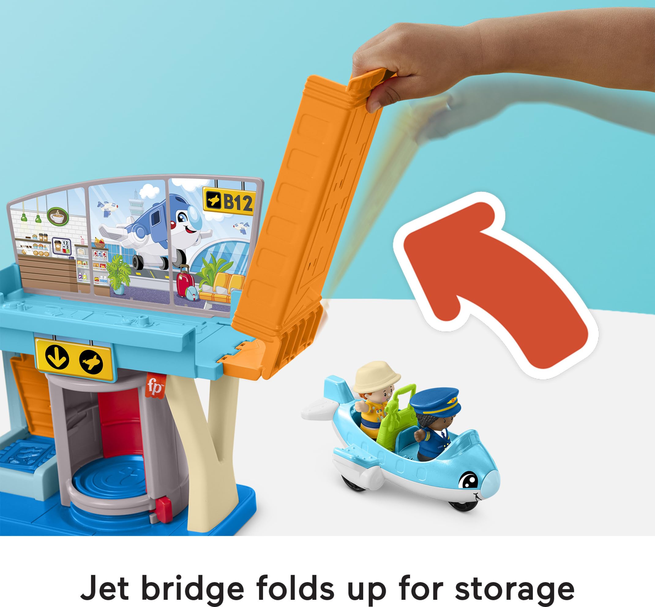 Little People Everyday Adventures Airport Playset with Airplane, Figures & Luggage | Ages 1-5 3