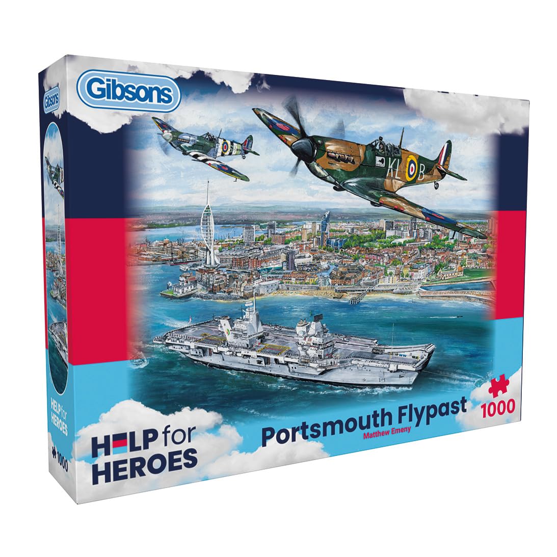 Gibsons Portsmouth Flypast 1000 Piece Jigsaw Puzzle for Adults | Historic D-Day Tribute