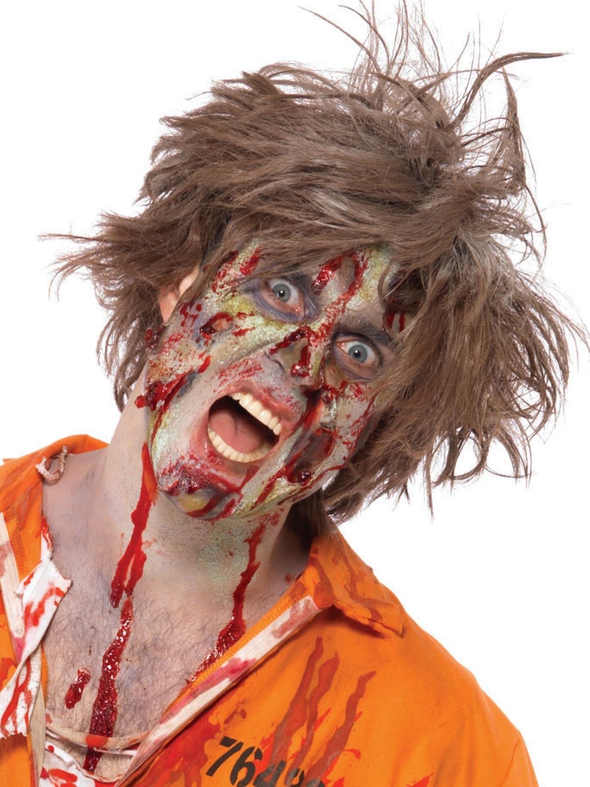 Smiffys Complete Zombie Kit - Make-Up FX with Face Paint, Blood, Liquid Latex, Horror Flesh Crayon & Applicator 1