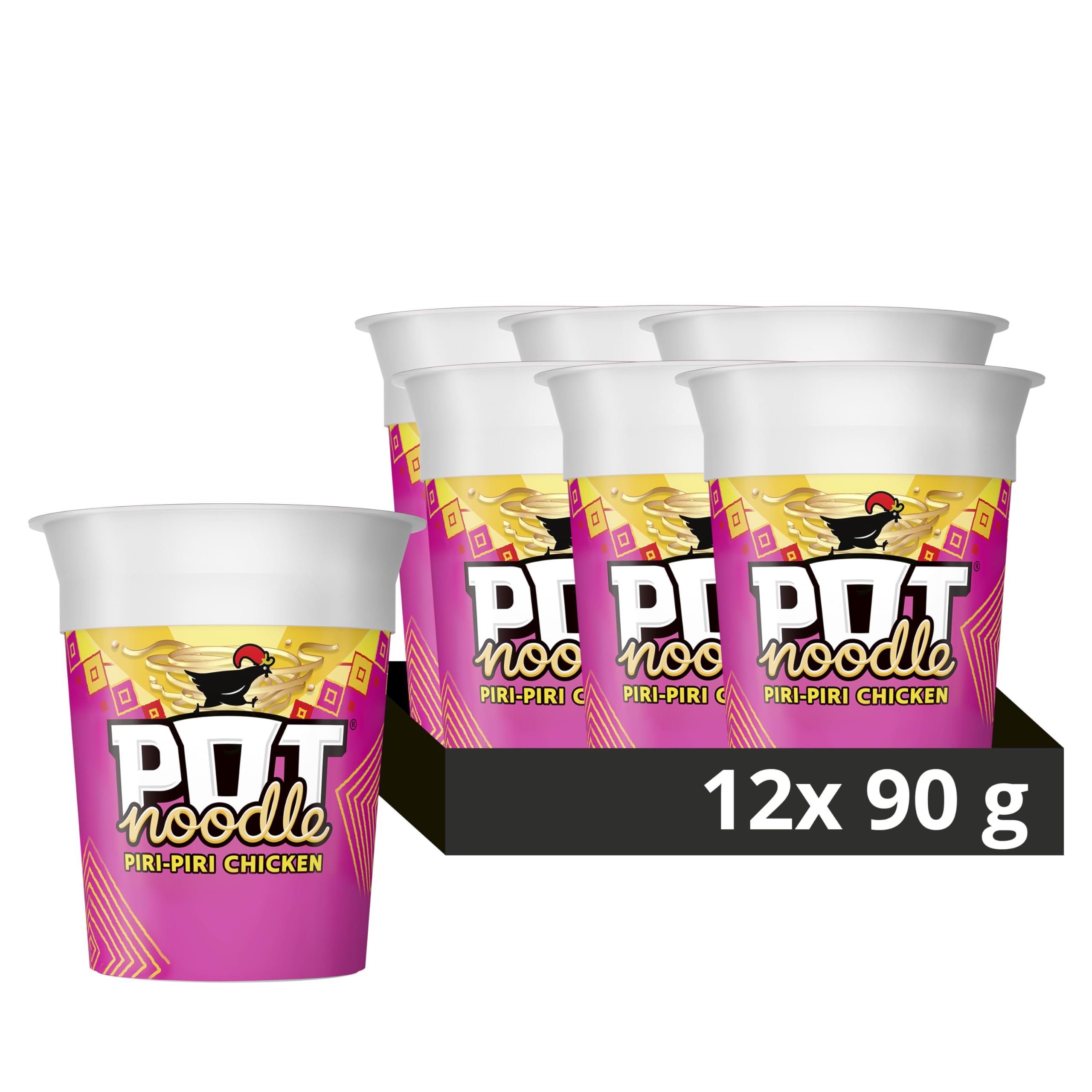 Pot Noodle Piri-Piri Chicken Instant Noodle Snack - Spicy Chicken Flavour, 4-Minute Meal 1