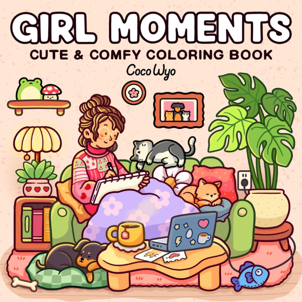 Girl Moments - Cozy Daily Coloring Book (Paperback)