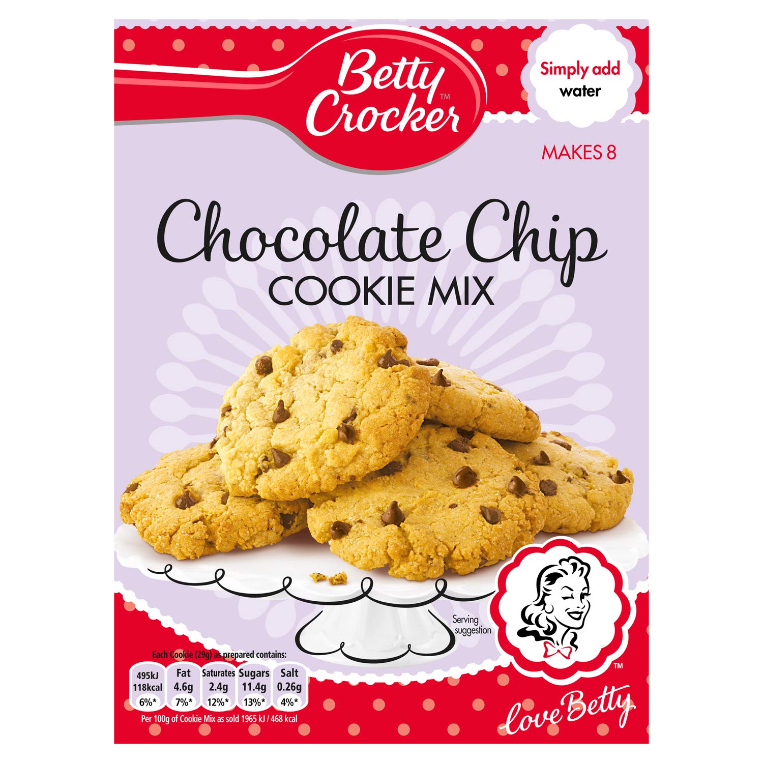Betty Crocker Chocolate Chip Cookie Mix - 200g Pack of 8 | Vegetarian 2
