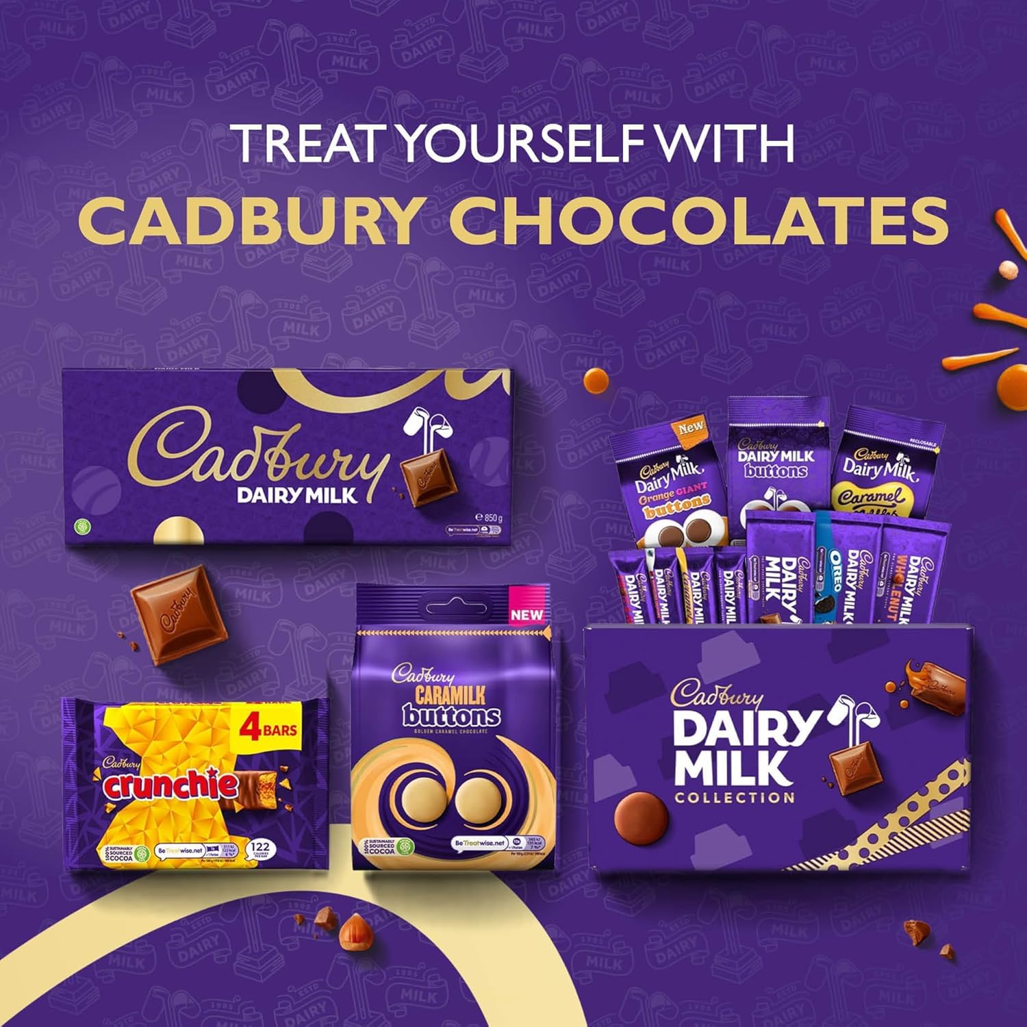 Cadbury Dairy Milk Caramel Chocolate Bar, 180g 6