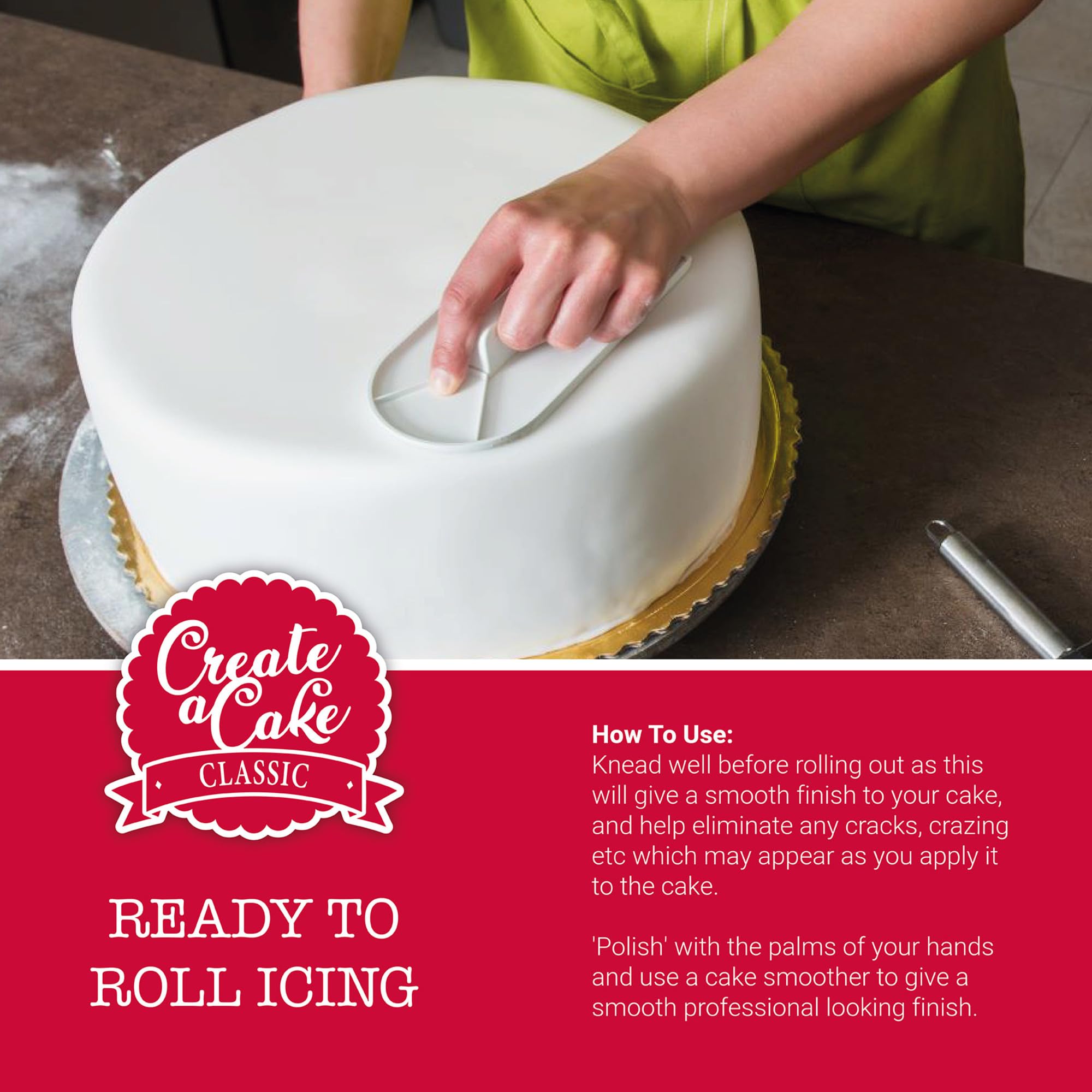 Create A Cake Ready To Roll Icing - Red Fondant Sugar Paste | 200g Palm Free 2