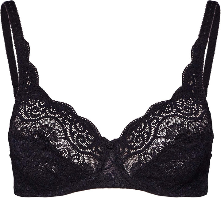 Triumph Women's Amourette 300 X Non-Wired Bra - Black, 34C UK | Everyday Comfort & Support