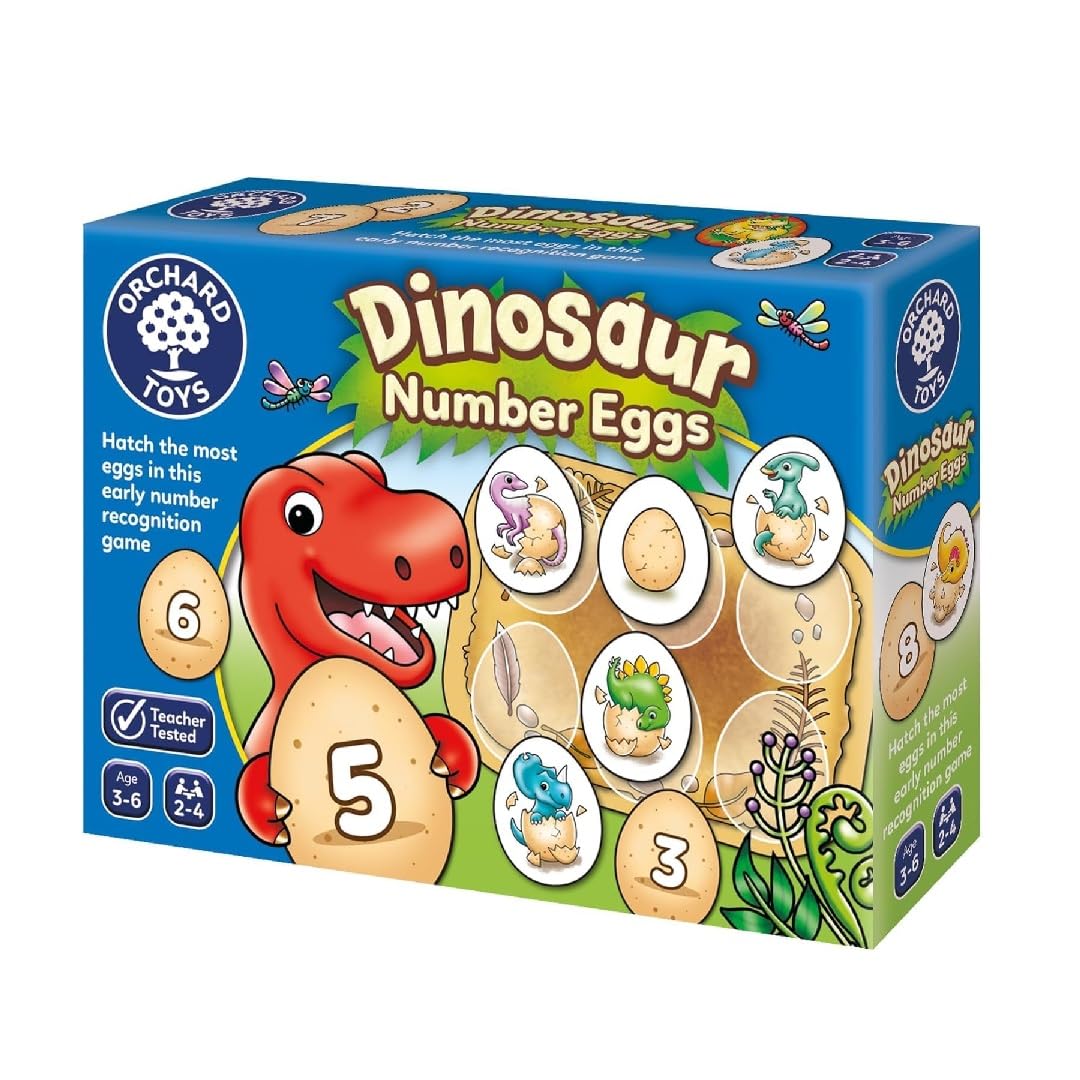 Orchard Toys Dinosaur Number Eggs Number and Counting Game - 2-4 Players, Ages 3+