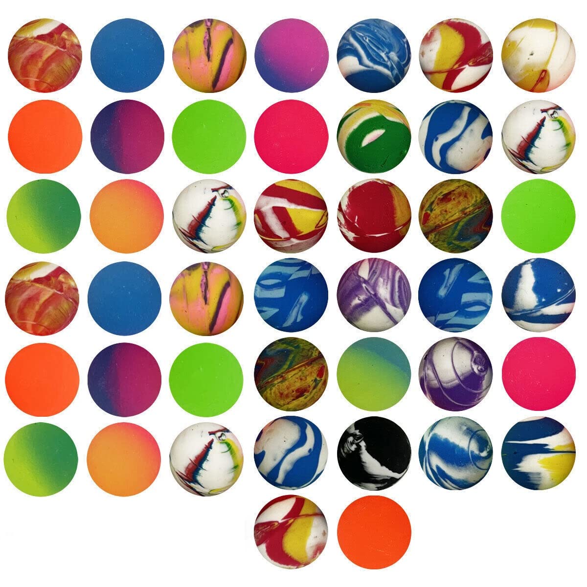 SHATCHI Bouncy Jet Balls - 10pk 27mm Rubber Bouncy Balls for Kids Party Favors